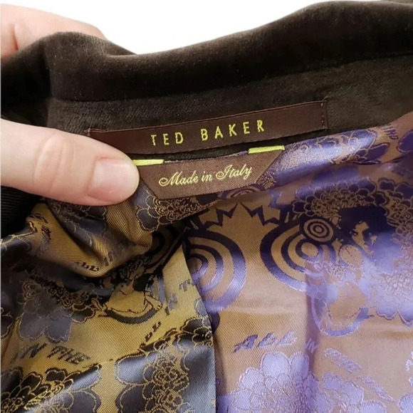 Ted Baker Brown Velour Collar Italian Blazer 40R - Picture 4 of 5